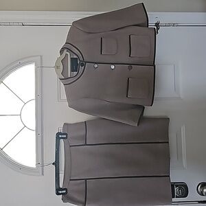 Taupe BCBG Skirt Suit with Jacket